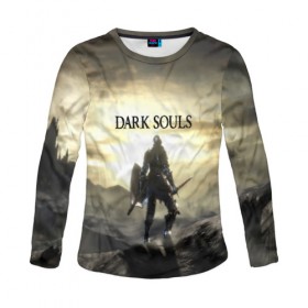 Женский лонгслив 3D с принтом DARK SOULS в Тюмени, 100% полиэстер | длинные рукава, круглый вырез горловины, полуприлегающий силуэт | art | artwork | crown | dark soul | dark souls iii | death | digital art | embers | fanatsy | fire | flames | game | mask | skeletons | воин | минимализм | рыцарь | тёмные души