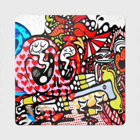 Магнит виниловый Квадрат с принтом Современное искусство в Тюмени, полимерный материал с магнитным слоем | размер 9*9 см, закругленные углы | felipe pantone | grafiti | paint | street art | urban | город | граффити | искусство | кирпичи | краски | рисунки | стена | улицы | уличное искусство