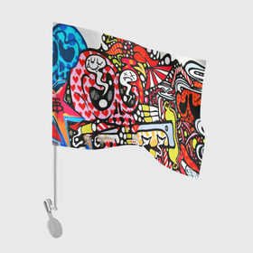 Флаг для автомобиля с принтом Современное искусство в Тюмени, 100% полиэстер | Размер: 30*21 см | felipe pantone | grafiti | paint | street art | urban | город | граффити | искусство | кирпичи | краски | рисунки | стена | улицы | уличное искусство