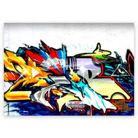 Поздравительная открытка с принтом Я художник в Тюмени, 100% бумага | плотность бумаги 280 г/м2, матовая, на обратной стороне линовка и место для марки
 | Тематика изображения на принте: felipe pantone | grafiti | paint | street art | urban | город | граффити | искусство | кирпичи | краски | рисунки | стена | улицы | уличное искусство