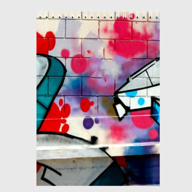Скетчбук с принтом graffiti в Тюмени, 100% бумага
 | 48 листов, плотность листов — 100 г/м2, плотность картонной обложки — 250 г/м2. Листы скреплены сверху удобной пружинной спиралью | felipe pantone | grafiti | paint | street art | urban | город | граффити | искусство | кирпичи | краски | рисунки | стена | улицы | уличное искусство