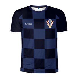 Мужская футболка 3D спортивная с принтом Сборная Хорватии в Тюмени, 100% полиэстер с улучшенными характеристиками | приталенный силуэт, круглая горловина, широкие плечи, сужается к линии бедра | Тематика изображения на принте: croatia | hrvatska | сборная хорватии | сборная хорватии по футболу | сборные | форма | футбол | футбольные сборные | хорватия | хорватская сборная | чемпио | чемпионат мира