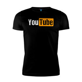 Мужская футболка премиум с принтом YouTube в Тюмени, 92% хлопок, 8% лайкра | приталенный силуэт, круглый вырез ворота, длина до линии бедра, короткий рукав | youtube | ютуб