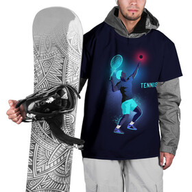 Накидка на куртку 3D с принтом TENNIS NEON  в Тюмени, 100% полиэстер |  | Тематика изображения на принте: neon | sport | tennis | неон | неоновый | спорт | спортсмен | теннис