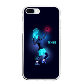 Чехол для iPhone 7Plus/8 Plus матовый с принтом TENNIS NEON в Тюмени, Силикон | Область печати: задняя сторона чехла, без боковых панелей | neon | sport | tennis | неон | неоновый | спорт | спортсмен | теннис