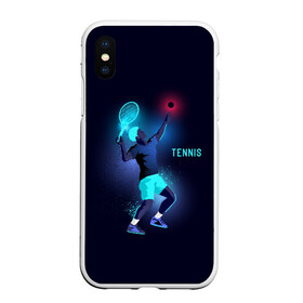 Чехол для iPhone XS Max матовый с принтом TENNIS NEON в Тюмени, Силикон | Область печати: задняя сторона чехла, без боковых панелей | neon | sport | tennis | неон | неоновый | спорт | спортсмен | теннис