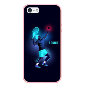 Чехол для iPhone 5/5S матовый с принтом TENNIS NEON в Тюмени, Силикон | Область печати: задняя сторона чехла, без боковых панелей | neon | sport | tennis | неон | неоновый | спорт | спортсмен | теннис