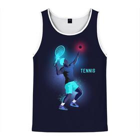 Мужская майка 3D с принтом TENNIS NEON в Тюмени, 100% полиэстер | круглая горловина, приталенный силуэт, длина до линии бедра. Пройма и горловина окантованы тонкой бейкой | neon | sport | tennis | неон | неоновый | спорт | спортсмен | теннис