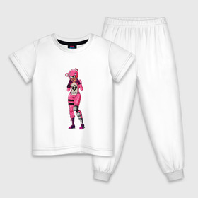 Детская пижама хлопок с принтом Fortnite girl в Тюмени, 100% хлопок |  брюки и футболка прямого кроя, без карманов, на брюках мягкая резинка на поясе и по низу штанин
 | 