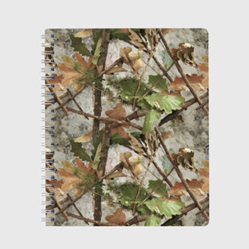 Тетрадь с принтом Камуфляж в Тюмени, 100% бумага | 48 листов, плотность листов — 60 г/м2, плотность картонной обложки — 250 г/м2. Листы скреплены сбоку удобной пружинной спиралью. Уголки страниц и обложки скругленные. Цвет линий — светло-серый
 | Тематика изображения на принте: army | autumn | branches | camouflage | disguise | fishing | forest | green | khaki | leaves | nature | oak | photo | армия | ветки | дуб | зеленый | камуфляж | лес | листья | маскировка | осень | охота | природа | рыбалка | фото | хаки