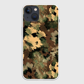 Чехол для iPhone 13 с принтом Камуфляж в Тюмени,  |  | abstraction | army | autumn | brown | camouflage | disguise | fishing | green | khaki | nature | spots | абстракция | армия | зеленый | камуфляж | коричневый | маскировка | осень | охота | природа | пятна | рыбалка | хаки
