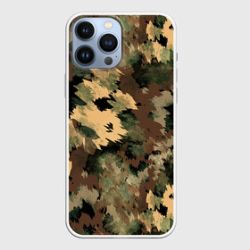 Чехол для iPhone 13 Pro Max с принтом Камуфляж в Тюмени,  |  | abstraction | army | autumn | brown | camouflage | disguise | fishing | green | khaki | nature | spots | абстракция | армия | зеленый | камуфляж | коричневый | маскировка | осень | охота | природа | пятна | рыбалка | хаки