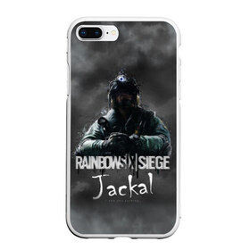 Чехол для iPhone 7Plus/8 Plus матовый с принтом Jackal Rainbow Six в Тюмени, Силикон | Область печати: задняя сторона чехла, без боковых панелей | Тематика изображения на принте: gameplay | mozzie | pvp | r6 | r6s | siege | герой | дым | огонь | осада | пламя | радуга | снайпер | сражения | туман | шутер