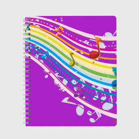 Тетрадь с принтом Музыка в Тюмени, 100% бумага | 48 листов, плотность листов — 60 г/м2, плотность картонной обложки — 250 г/м2. Листы скреплены сбоку удобной пружинной спиралью. Уголки страниц и обложки скругленные. Цвет линий — светло-серый
 | music | абстракция | книга | листы | музыка | музыкальный | ноты | произведение | страница | тетрадь