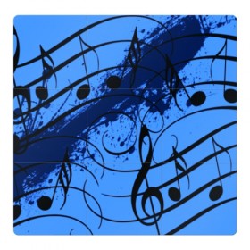 Магнитный плакат 3Х3 с принтом Музыка в Тюмени, Полимерный материал с магнитным слоем | 9 деталей размером 9*9 см | music | абстракция | книга | листы | музыка | музыкальный | ноты | произведение | страница | тетрадь