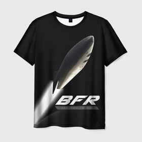 Мужская футболка 3D с принтом BFR (Big Falcon Rocket) в Тюмени, 100% полиэфир | прямой крой, круглый вырез горловины, длина до линии бедер | bfr | big falcon rocket | elon musk | falcon 9 | falcon heavy | spacex | илон маск | космический корабль | космос | ракета