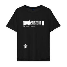 Мужская футболка хлопок Oversize с принтом Wolfenstein2: The New Colossus в Тюмени, 100% хлопок | свободный крой, круглый ворот, “спинка” длиннее передней части | Тематика изображения на принте: game | new colossus | new order | wolfenstein | youngblood | би джей | волчий камень | вольфенштайн | вольфенштейн | германия | игра | немец | шутер