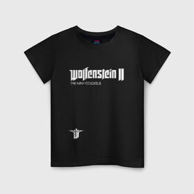Детская футболка хлопок с принтом Wolfenstein2: The New Colossus в Тюмени, 100% хлопок | круглый вырез горловины, полуприлегающий силуэт, длина до линии бедер | game | new colossus | new order | wolfenstein | youngblood | би джей | волчий камень | вольфенштайн | вольфенштейн | германия | игра | немец | шутер