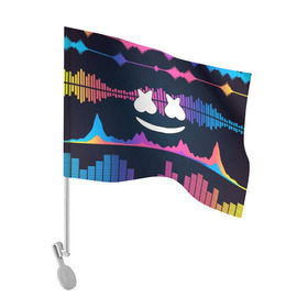 Флаг для автомобиля с принтом Marshmello в Тюмени, 100% полиэстер | Размер: 30*21 см | christopher comstock | dj | marshmello | music | диджей | клубная музыка | клубняк | крис комсток | логотип | маршмеллоу | музыка
