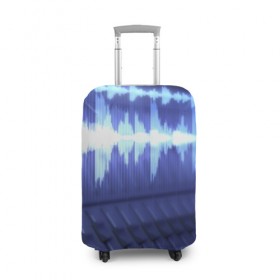 Чехол для чемодана 3D с принтом MUSIC в Тюмени, 86% полиэфир, 14% спандекс | двустороннее нанесение принта, прорези для ручек и колес | music | абстракция | книга | листы | музыка | музыкальный | ноты | произведение | страница | тетрадь | эквалайзер | электро