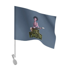 Флаг для автомобиля с принтом Сид Вишес в Тюмени, 100% полиэстер | Размер: 30*21 см | 2019 | 2020 | sid vicious | британский | гитара | надпись | панк | рок | сид вишес | фильм