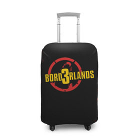 Чехол для чемодана 3D с принтом BORDERLANDS 3 в Тюмени, 86% полиэфир, 14% спандекс | двустороннее нанесение принта, прорези для ручек и колес | 2k | apocalypsis | borderlands | borderlands 3 | fanstastic | game | logo | pandora | play | апокалипсис | бордерлендс | игра | лого | пандора | фантастика