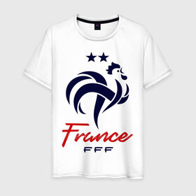Мужская футболка хлопок с принтом Сборная Франции в Тюмени, 100% хлопок | прямой крой, круглый вырез горловины, длина до линии бедер, слегка спущенное плечо. | fff | france | les bleus | les tricolores | сборная франции | сборная франции по футболу | форма | франузская | франузская сборная | франция | французы
