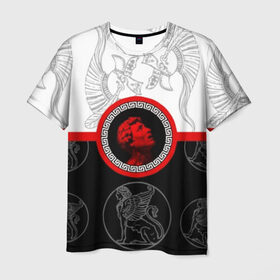 Мужская футболка 3D с принтом Грек в Тюмени, 100% полиэфир | прямой крой, круглый вырез горловины, длина до линии бедер | античность | грек | греция | греческая | древность | древняя греция