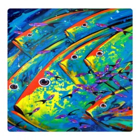 Магнитный плакат 3Х3 с принтом Рыбы в Тюмени, Полимерный материал с магнитным слоем | 9 деталей размером 9*9 см | fish | аква | аквариум | вода | кораллы | море | океан | ракушки | рыбки | рыбы