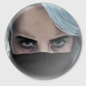 Значок с принтом Billie`s eyes в Тюмени,  металл | круглая форма, металлическая застежка в виде булавки | billie eilish | lovely | music | ocean eyes | pop | билли айлиш | девушка | музыка | океан | поп | эйлиш | элиш