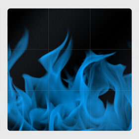 Магнитный плакат 3Х3 с принтом Синий огонь в Тюмени, Полимерный материал с магнитным слоем | 9 деталей размером 9*9 см | fire | flame | in fire | smoke | в огне | дым | огненный | огонь | текстуры