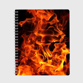 Тетрадь с принтом огонь в Тюмени, 100% бумага | 48 листов, плотность листов — 60 г/м2, плотность картонной обложки — 250 г/м2. Листы скреплены сбоку удобной пружинной спиралью. Уголки страниц и обложки скругленные. Цвет линий — светло-серый
 | Тематика изображения на принте: fire | flame | in fire | smoke | в огне | дым | огненный | огонь | текстуры