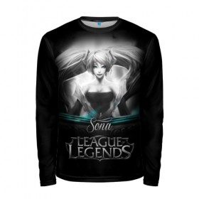 Мужской лонгслив 3D с принтом League of Legends, Sona в Тюмени, 100% полиэстер | длинные рукава, круглый вырез горловины, полуприлегающий силуэт | league of legends | lol | sona | игры | киберспорт | компьютерные игры | лига легенд | сона