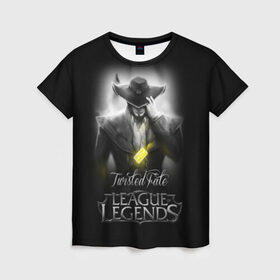 Женская футболка 3D с принтом League of Legends,Twisted Fate в Тюмени, 100% полиэфир ( синтетическое хлопкоподобное полотно) | прямой крой, круглый вырез горловины, длина до линии бедер | league of legends | lol | twisted fate | игры | киберспорт | компьютерные игры | лига легенд | твистед фэйт