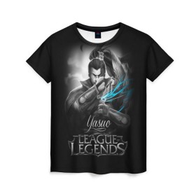 Женская футболка 3D с принтом League of Legends, Yasuo в Тюмени, 100% полиэфир ( синтетическое хлопкоподобное полотно) | прямой крой, круглый вырез горловины, длина до линии бедер | league of legends | lol | yasuo | игры | киберспорт | компьютерные игры | лига легенд | ясуо