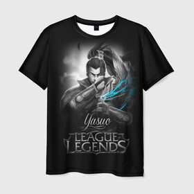 Мужская футболка 3D с принтом League of Legends, Yasuo в Тюмени, 100% полиэфир | прямой крой, круглый вырез горловины, длина до линии бедер | league of legends | lol | yasuo | игры | киберспорт | компьютерные игры | лига легенд | ясуо