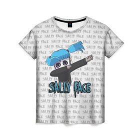 Женская футболка 3D с принтом Sally Face в Тюмени, 100% полиэфир ( синтетическое хлопкоподобное полотно) | прямой крой, круглый вырез горловины, длина до линии бедер | sally face | игра | компьютерная игра | лицо | маска | протез | сали фейс | салли фейс | школа | шрамы