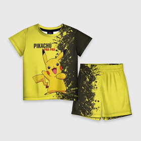 Детский костюм с шортами 3D с принтом Pikachu Pika Pika в Тюмени,  |  | Тематика изображения на принте: pika | pikachu | аниме | детская | детям | игры | молния | мышка | мышь | пика | пикачу | покемон | покемоны