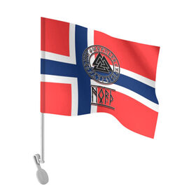 Флаг для автомобиля с принтом Язычество в Тюмени, 100% полиэстер | Размер: 30*21 см | блэкметал | валькнут | лесник | норвегия | норд | один | околофутбол | оффник | руны | север | скандинавия | тор | язычество