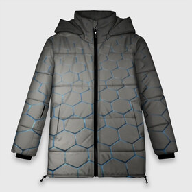 Женская зимняя куртка 3D с принтом СТАЛЬНЫЕ ГРАНИ в Тюмени, верх — 100% полиэстер; подкладка — 100% полиэстер; утеплитель — 100% полиэстер | длина ниже бедра, силуэт Оверсайз. Есть воротник-стойка, отстегивающийся капюшон и ветрозащитная планка. 

Боковые карманы с листочкой на кнопках и внутренний карман на молнии | abstraction | geometry | hexagon | techno | абстракция | броня | геометрия | краски | неон | неоновый | сетка | соты | стальная броня | текстура | шестигранники
