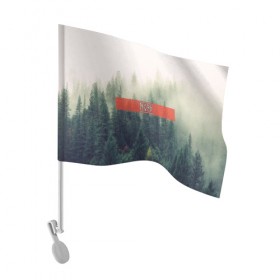 Флаг для автомобиля с принтом Северный лес в Тюмени, 100% полиэстер | Размер: 30*21 см | forest | nord | north | pagan | vikikngs | викинги | лес | лесник | норд | один | север | язычество