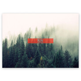 Поздравительная открытка с принтом Северный лес в Тюмени, 100% бумага | плотность бумаги 280 г/м2, матовая, на обратной стороне линовка и место для марки
 | forest | nord | north | pagan | vikikngs | викинги | лес | лесник | норд | один | север | язычество