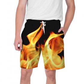 Мужские шорты 3D с принтом Огненный стиль в Тюмени,  полиэстер 100% | прямой крой, два кармана без застежек по бокам. Мягкая трикотажная резинка на поясе, внутри которой широкие завязки. Длина чуть выше колен | 