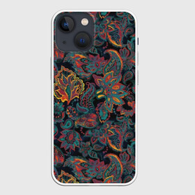 Чехол для iPhone 13 mini с принтом Узор пейсли в Тюмени,  |  | abstraction | art | batik | flowers | indian | leaves | painting | paisley | pattern | plants | tulips | watercolor | абстракция | акварель | батик | живопись | индийский | искусство | листья | пейсли | растения | тюльпаны | узор | цветы