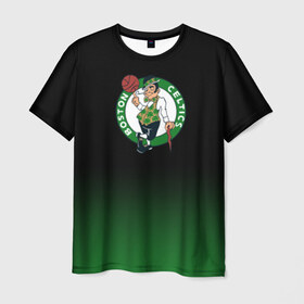 Мужская футболка 3D с принтом Boston Кайри Ирвинг в Тюмени, 100% полиэфир | прямой крой, круглый вырез горловины, длина до линии бедер | boston | boston seltics | irving | kyrie irving | бостон | бостон селтикс | ирвинг | кайри ирвинг | селтикс