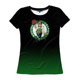 Женская футболка 3D с принтом Boston Кайри Ирвинг в Тюмени, 100% полиэфир ( синтетическое хлопкоподобное полотно) | прямой крой, круглый вырез горловины, длина до линии бедер | boston | boston seltics | irving | kyrie irving | бостон | бостон селтикс | ирвинг | кайри ирвинг | селтикс
