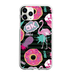 Чехол для iPhone 11 Pro Max матовый с принтом Пончики мопсы и фламинго в Тюмени, Силикон |  | Тематика изображения на принте: bird | blots | breed | crown | dog | donuts | flamingo | ici | kiss | lips | pastries | pineapple | pink | pug | splashes | stripes | sweet | ананас | брызги | выпечка | глазурь | губы | женские | кляксы | корона | мопс | отпечаток | полосы | пончики | по