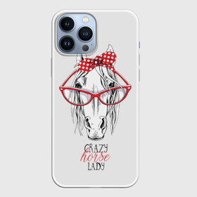 Чехол для iPhone 13 Pro Max с принтом Crazy horse lady в Тюмени,  |  | animal | blonde | bow | crazy | cute | head | horse | lady | look | polka | portrait | red | white | бант | белая | белый | блондинка | взгляд | голова | горошек | животное | красный | леди | лошадь | милый | очки | портрет | сумасшедшая