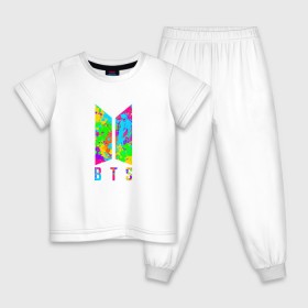 Детская пижама хлопок с принтом BTS RAP MONSTER в Тюмени, 100% хлопок |  брюки и футболка прямого кроя, без карманов, на брюках мягкая резинка на поясе и по низу штанин
 | 
