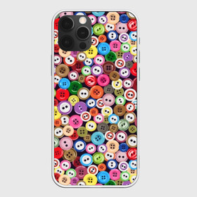 Чехол для iPhone 12 Pro Max с принтом Пуговицы в Тюмени, Силикон |  | Тематика изображения на принте: beautiful | buttons | different | holes | many | multi colored | round | scattering | дырки | красивые | круглые | много | пуговицы | разноцветные | разные | россыпь
